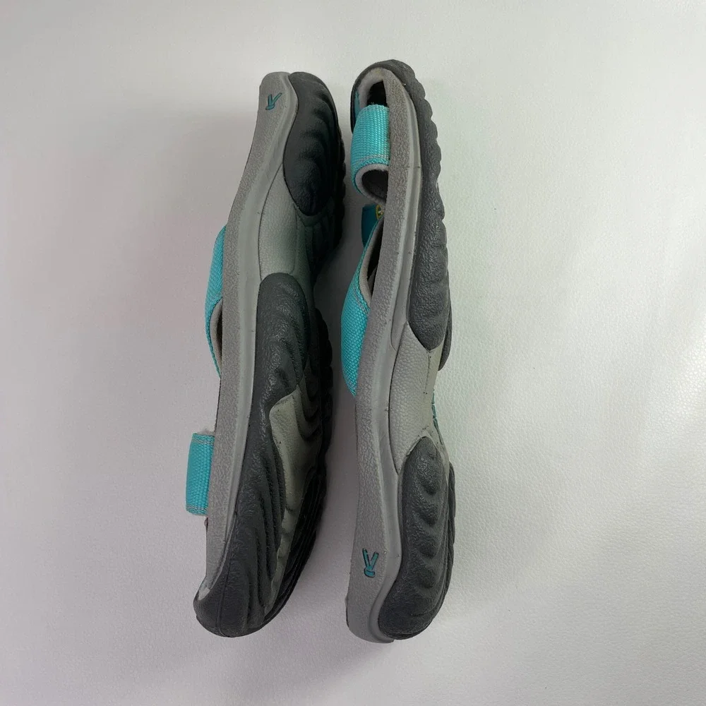 Keen Bali Teal Blue Grey Slide Sandals Womens 9.5 Lichen Water Toe Guard 1010987 - Picture 4 of 8